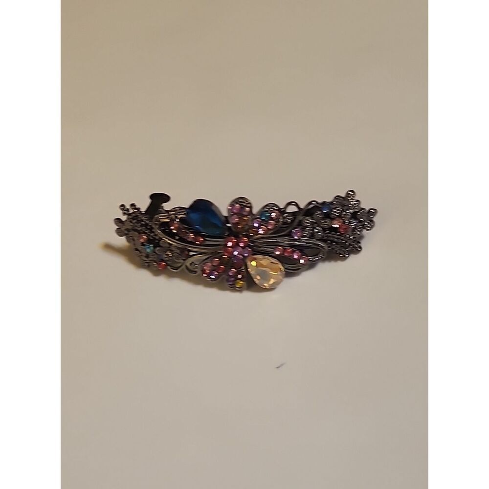 Multicolor Crystal Floral Hair Clip